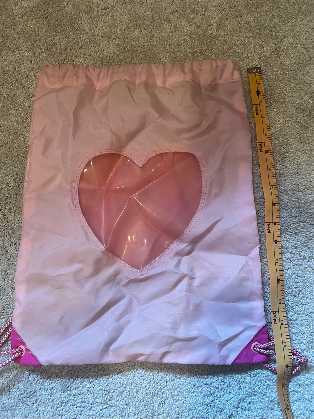 Pink Heart Drawstring Bag - Picture 2 of 7